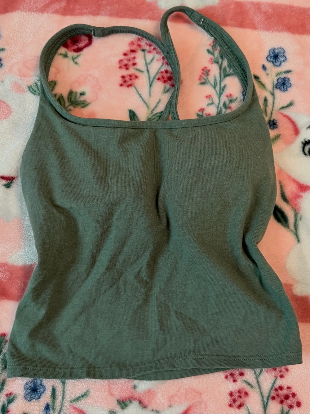 PINK Victoria’s Secret Olive Green Strappy Cami Tank Top XS